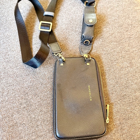 Bandolier Lana Lipstick Strap in Black with Wallet/Pouch - Picture 1 of 4